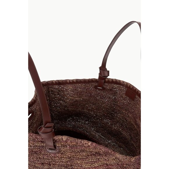 Staud XL Squillo Raffia Tote – Mahogany Brown Purse - NEW - Picture 3 of 6